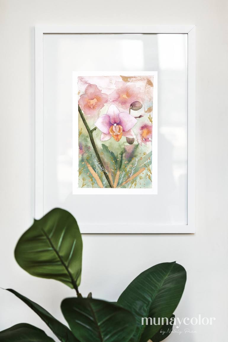 Original Color Field Painting Floral Painting by Nataly Peña