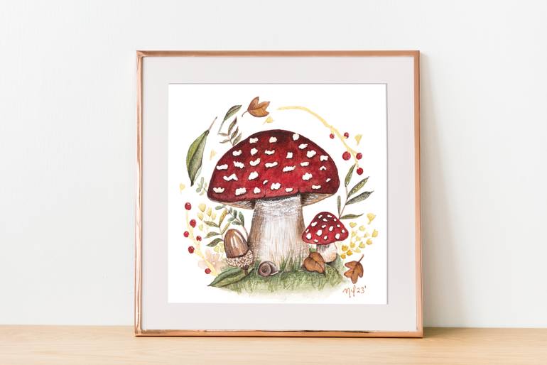 Original Baroque Botanic Painting by Nataly Peña