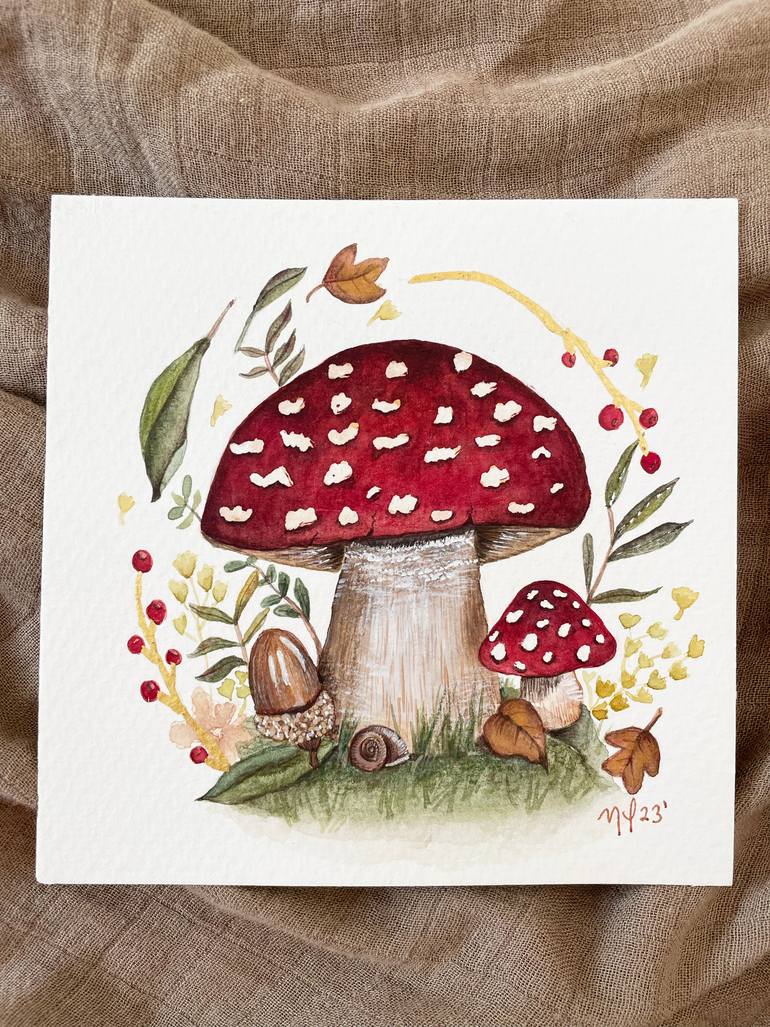 Original Baroque Botanic Painting by Nataly Peña