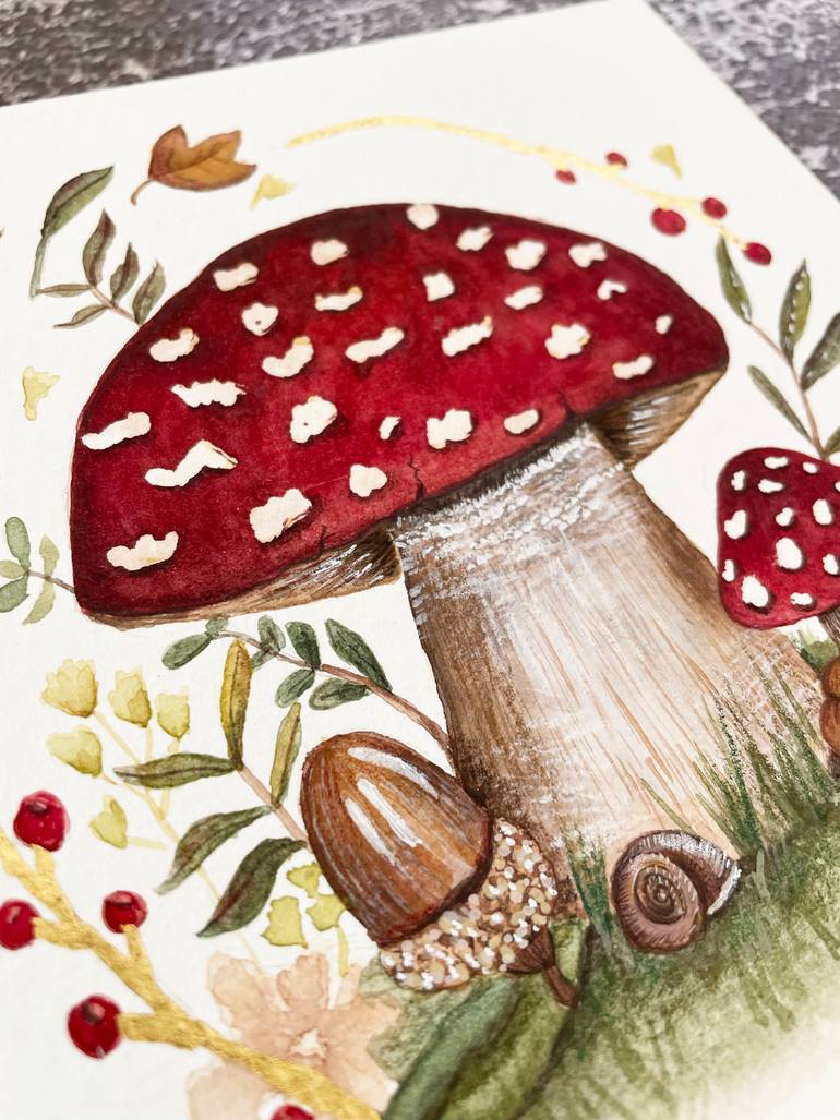 Original Baroque Botanic Painting by Nataly Peña