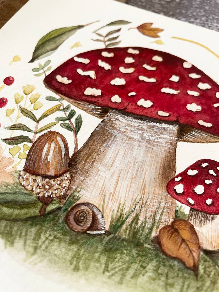 Original Baroque Botanic Painting by Nataly Peña