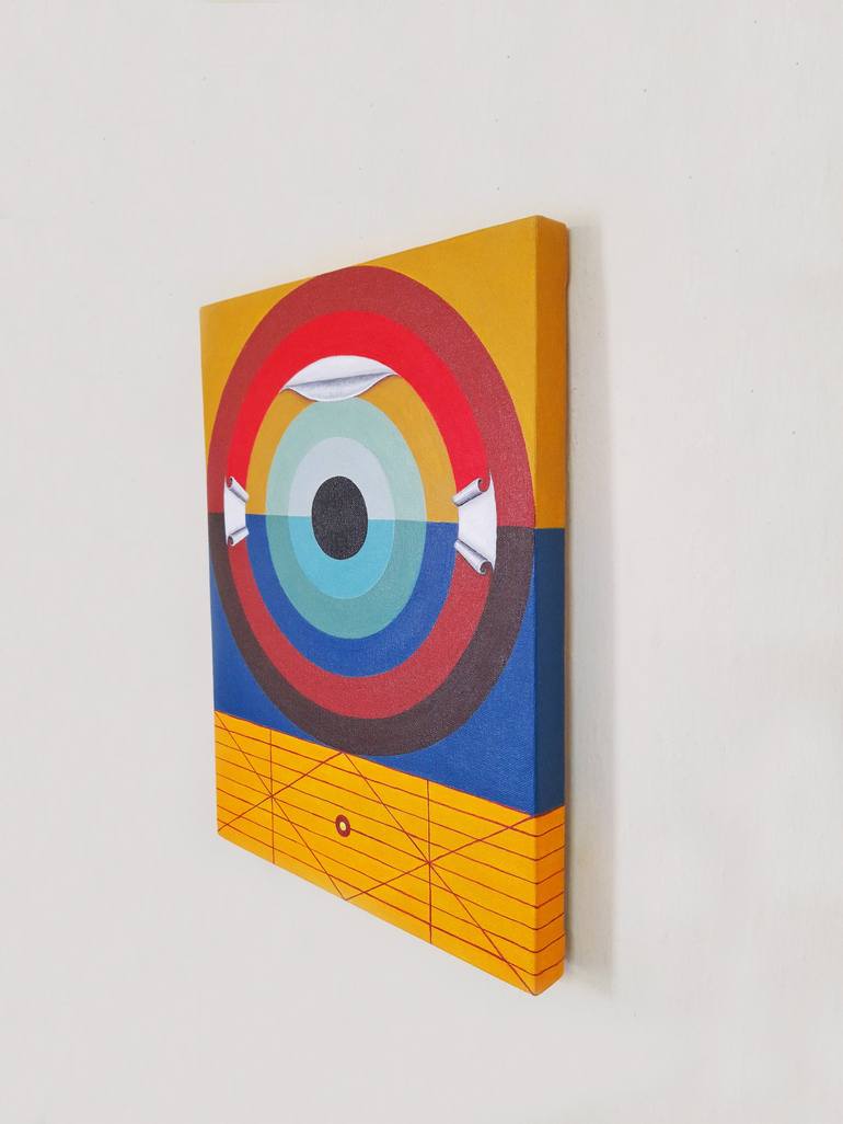 Original Abstract Geometric Painting by VINAYAK BORKAR