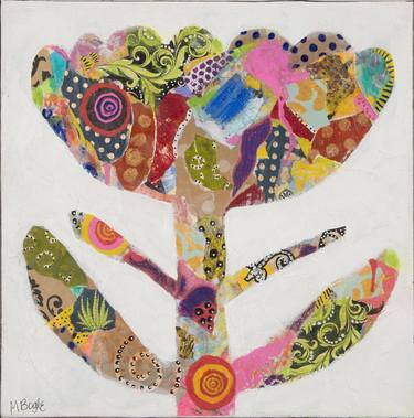 Original Abstract Expressionism Botanic Mixed Media by Melanie Bogle