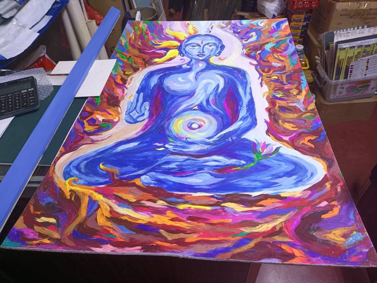 Original Symbolism Fantasy Mixed Media by Veronica Timasheva