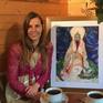The artist with her artwork