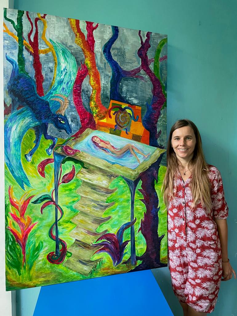 Original Surrealism Fantasy Painting by Veronica Timasheva