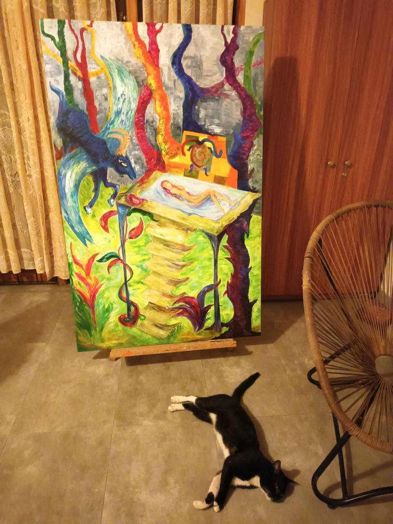 Original Surrealism Fantasy Painting by Veronica Timasheva