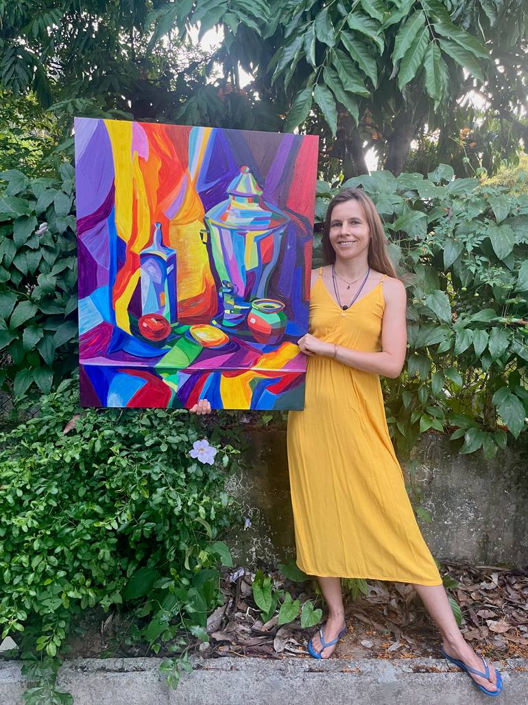 Original Cubism Still Life Painting by Veronica Timasheva