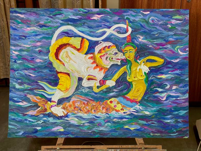 Original Expressionism Fantasy Mixed Media by Veronica Timasheva