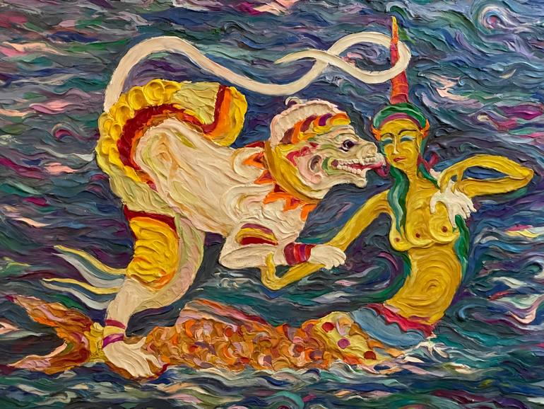 Original Expressionism Fantasy Mixed Media by Veronica Timasheva