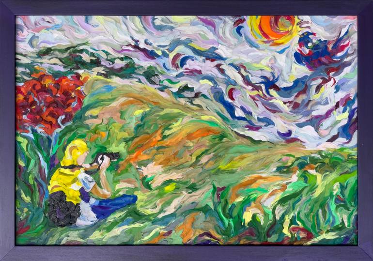 Original Abstract Expressionism Nature Mixed Media by Veronica Timasheva