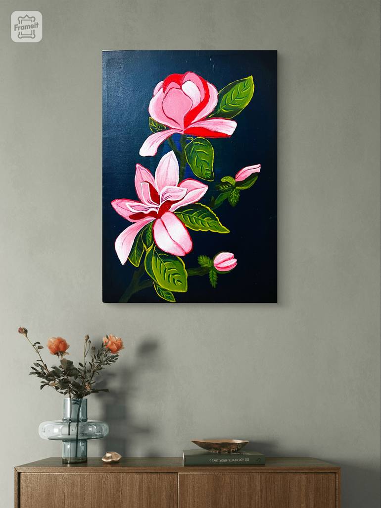 Original Expressionism Floral Painting by Antara Anika