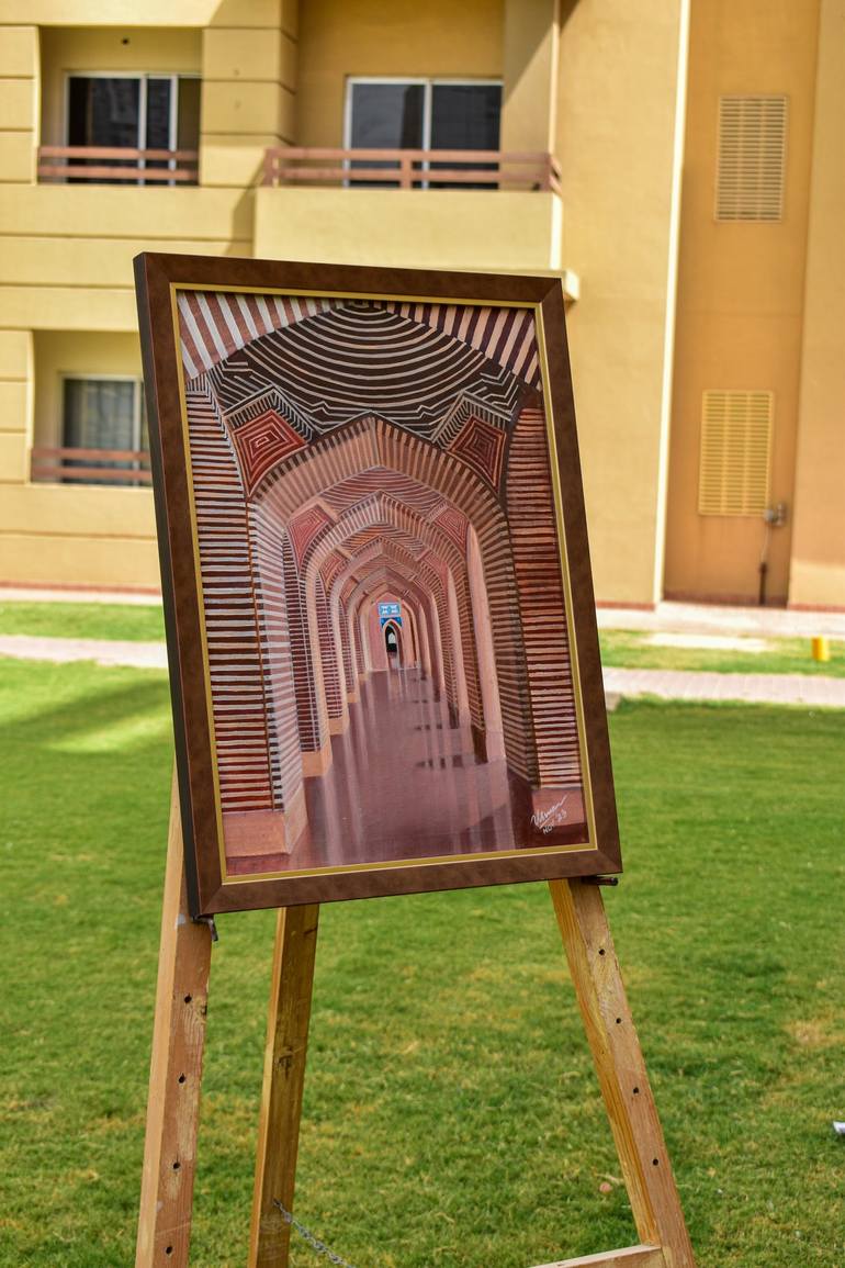 Original Geometric Architecture Painting by Muhammad Usman Shahnawaz