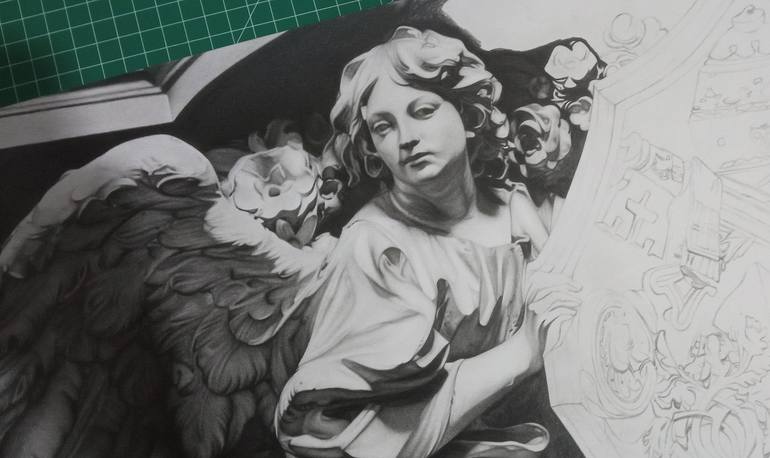 Original Figurative Religion Drawing by Cynthia Octavia Wijaya