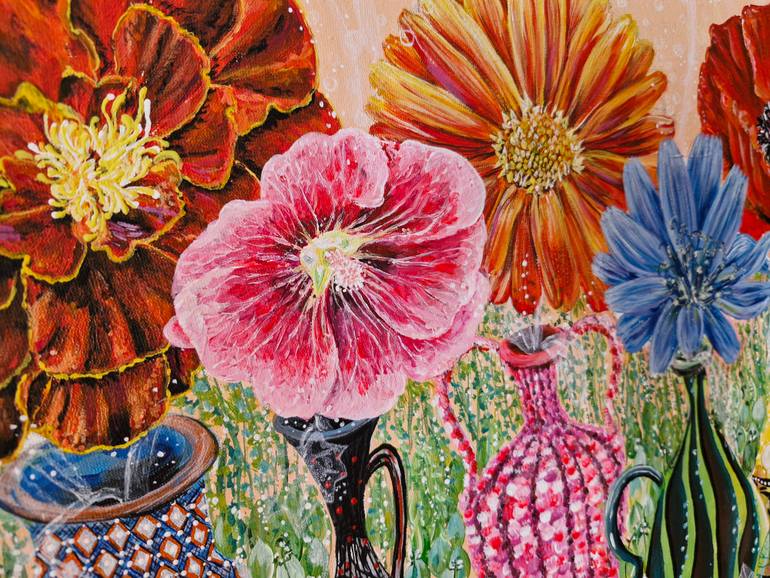 Original Art Nouveau Floral Painting by Olena Norina