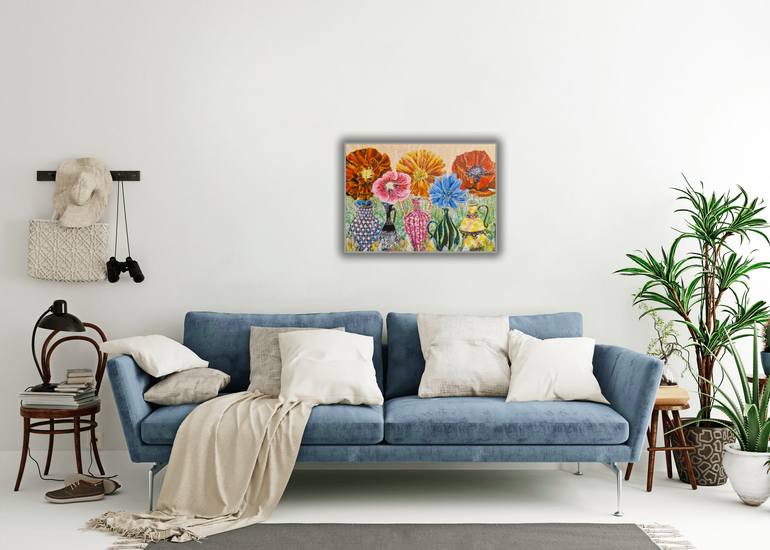 Original Art Nouveau Floral Painting by Olena Norina