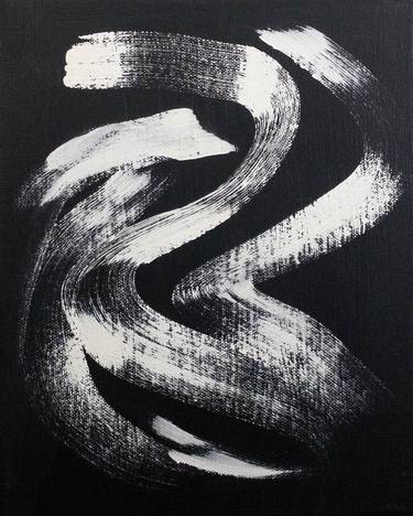 Original Black & White Abstract Paintings by Youcy Art