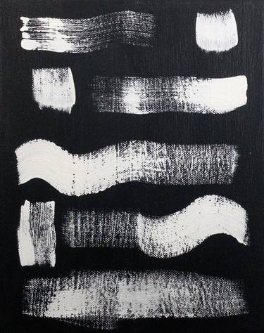 Original Black & White Abstract Paintings by Youcy Art