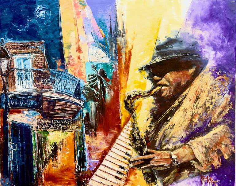 Original Abstract Expressionism Music Paintings by Vena Grebenshikov