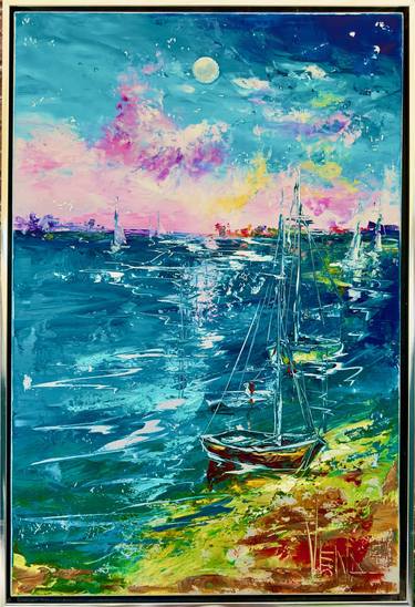 Original Abstract Beach Paintings by Vena Grebenshikov