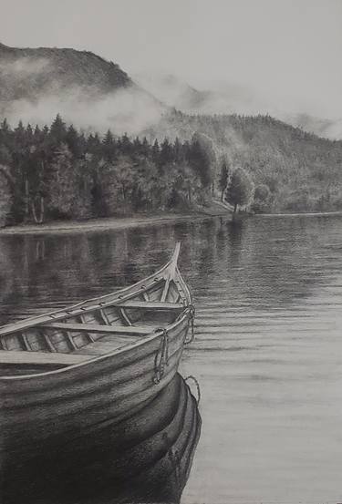 Original Black & White Nature Drawing by Firoza Begum