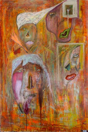 Original Abstract Expressionism People Mixed Media by G Pico  J