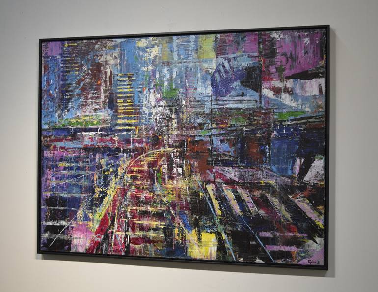 Original Abstract Cities Painting by David Tycho