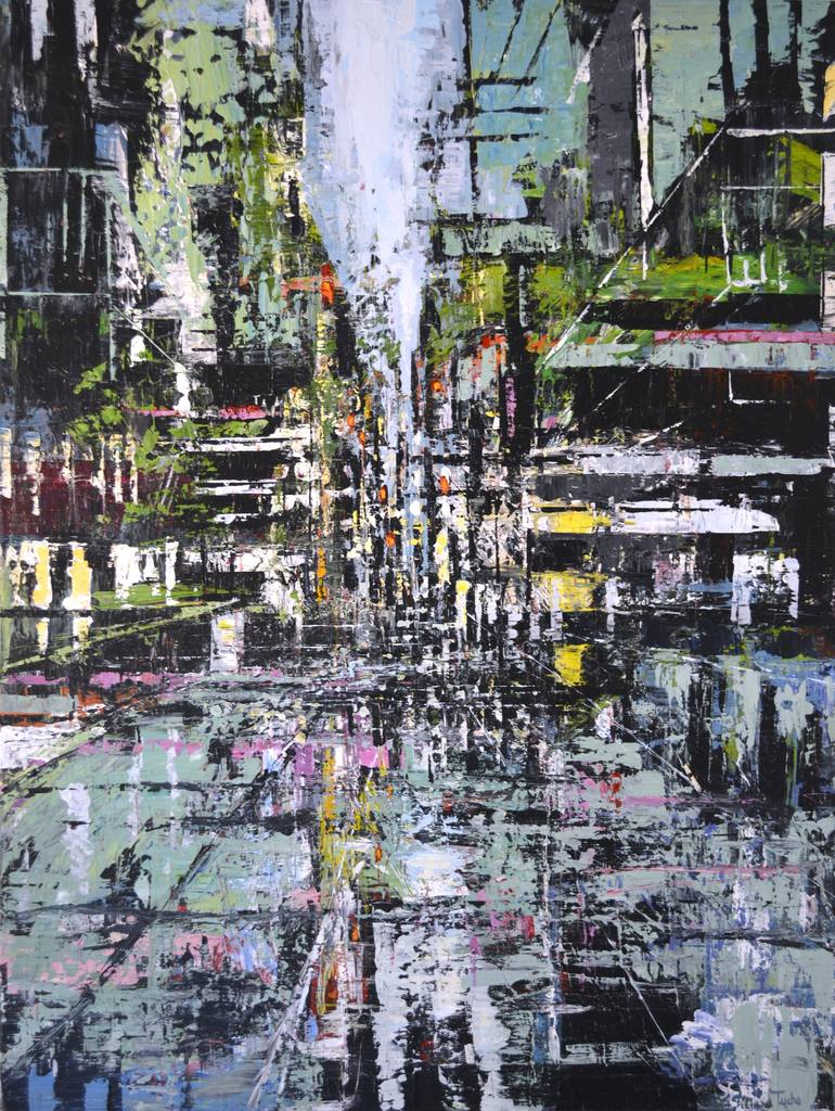 Original Abstract Cities Paintings by David Tycho