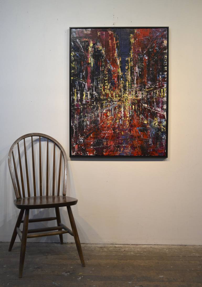 Original Abstract Cities Painting by David Tycho