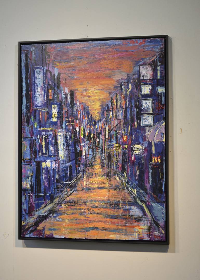 Original Abstract Cities Painting by David Tycho