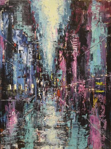 Original Abstract Cities Paintings by David Tycho