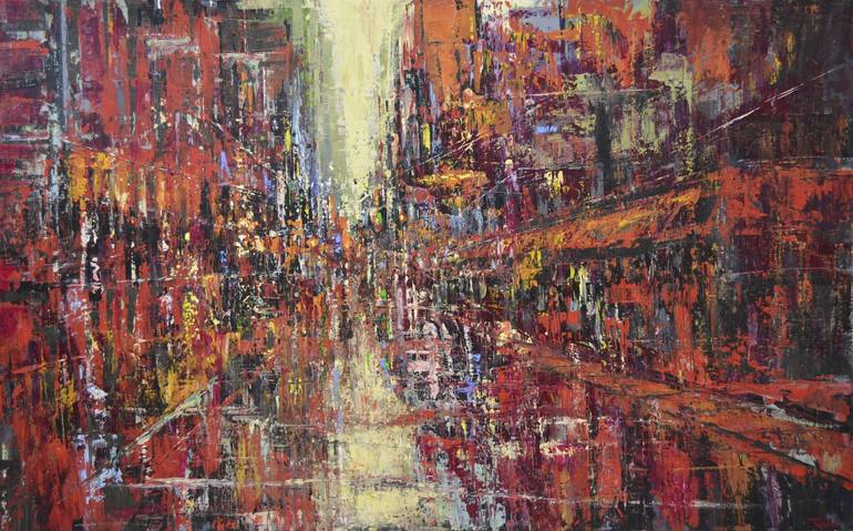 Original Abstract Cities Paintings by David Tycho