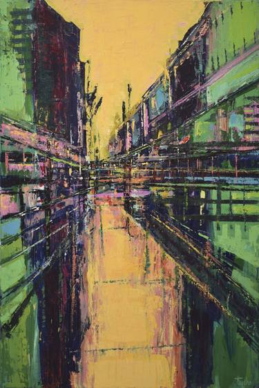 Original Abstract Cities Paintings by David Tycho