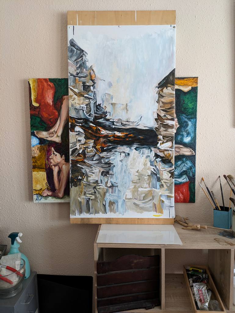 Original Abstract Expressionism Landscape Painting by Félix Rubio