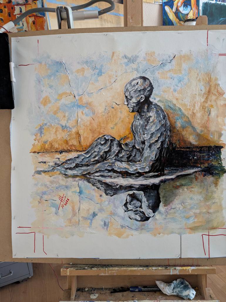 Original Abstract Expressionism Body Painting by Félix Rubio
