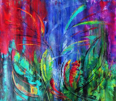 Original Abstract Expressionism Botanic Paintings by Irma Engelbrecht