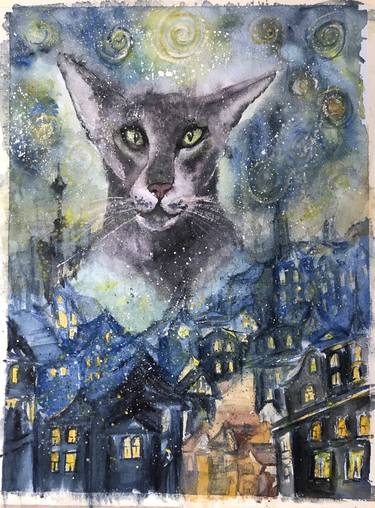 Original Pop Art Cats Paintings by Mariia Ivanova