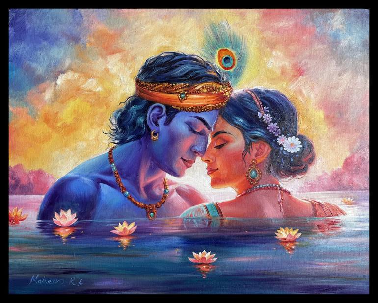 Original Photorealism Love Paintings by Mahesh Rc
