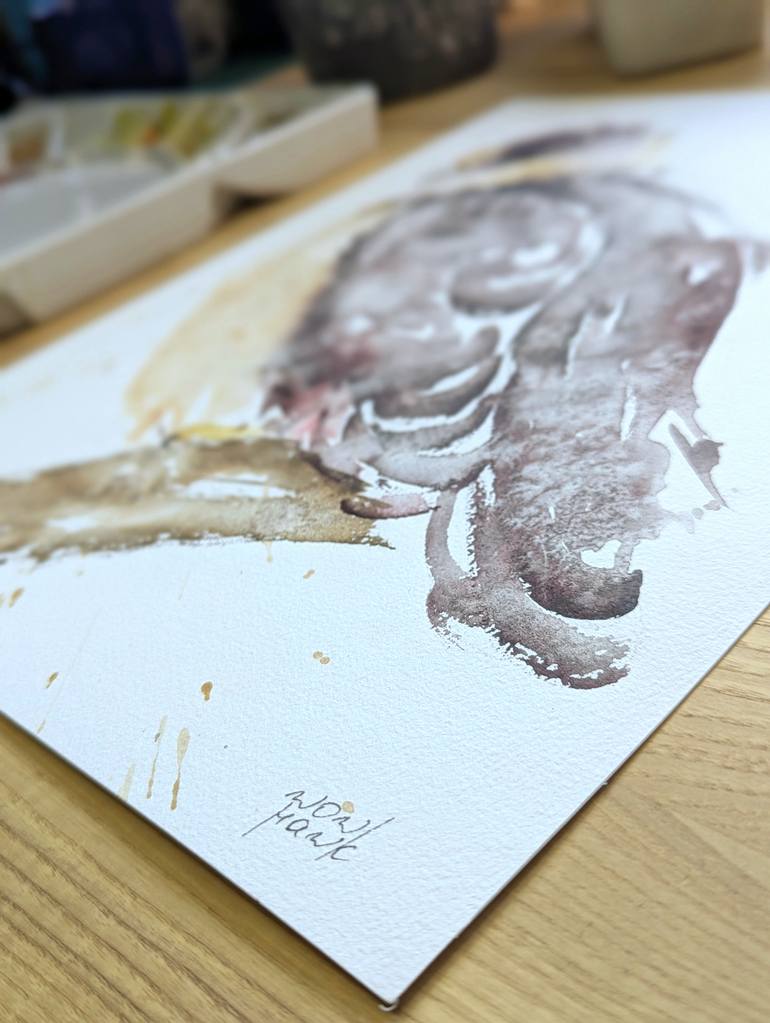 Original Expressionism Animal Painting by Anna Tarasenko