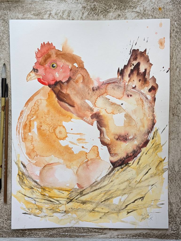 Original Abstract Expressionism Animal Painting by Anna Tarasenko