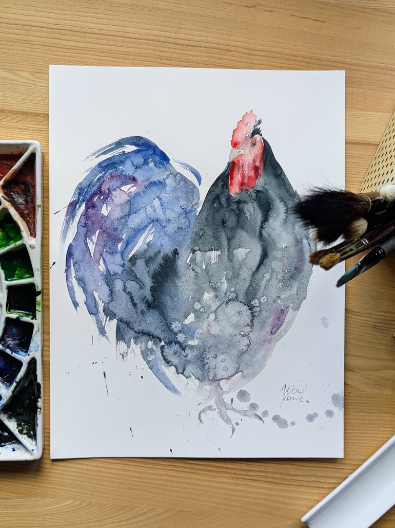 Original Abstract Expressionism Animal Painting by Anna Tarasenko