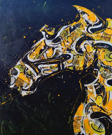 Original Abstract Expressionism Animal Paintings by Bo Wang