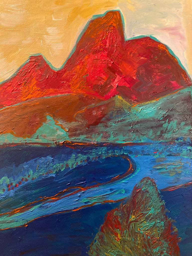 Original Abstract Expressionism Landscape Painting by Dorota Peterson