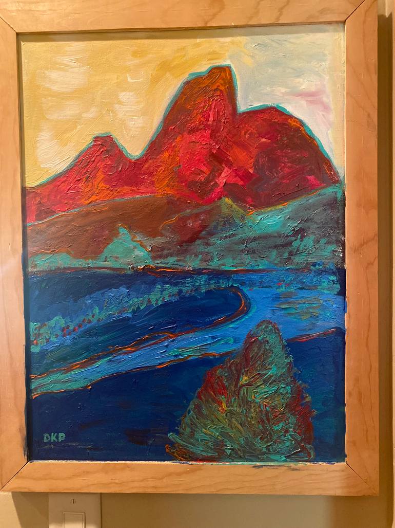 Original Abstract Expressionism Landscape Painting by Dorota Peterson