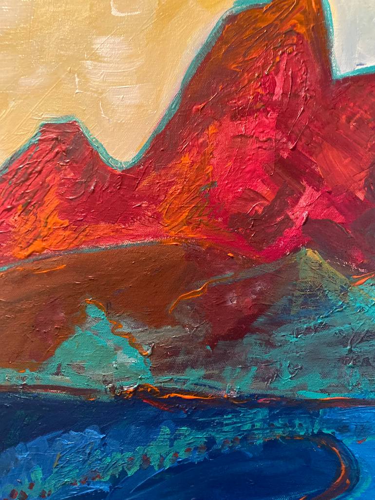 Original Abstract Expressionism Landscape Painting by Dorota Peterson