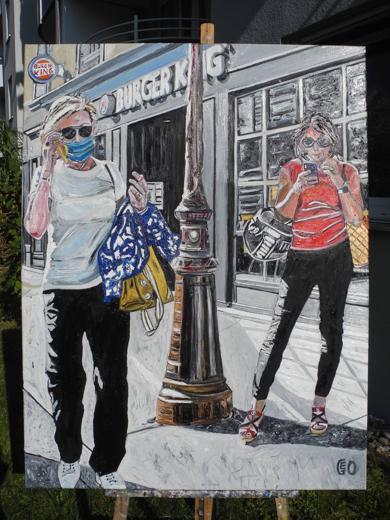 Original Impressionism People Painting by Jérôme Geo Labrunerie