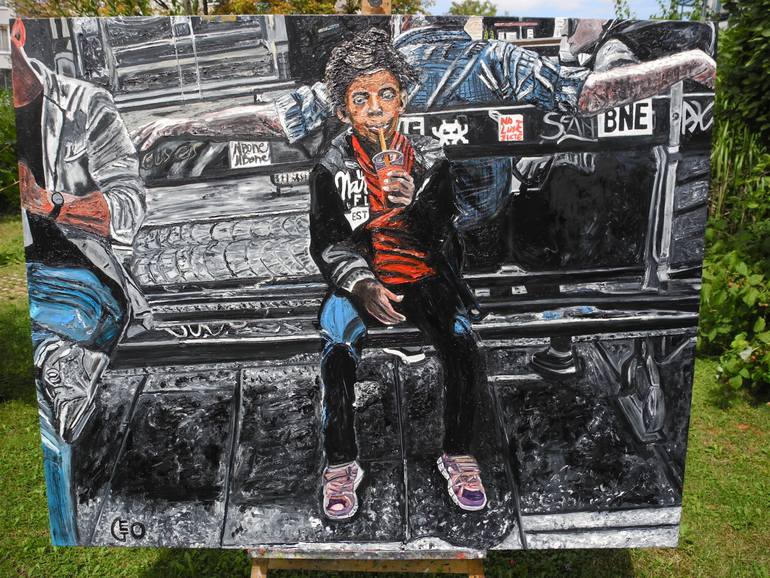 Original Portraiture People Painting by Jérôme Geo Labrunerie