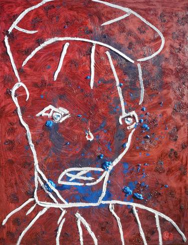 Original Conceptual Men Paintings by Jérôme Geo Labrunerie