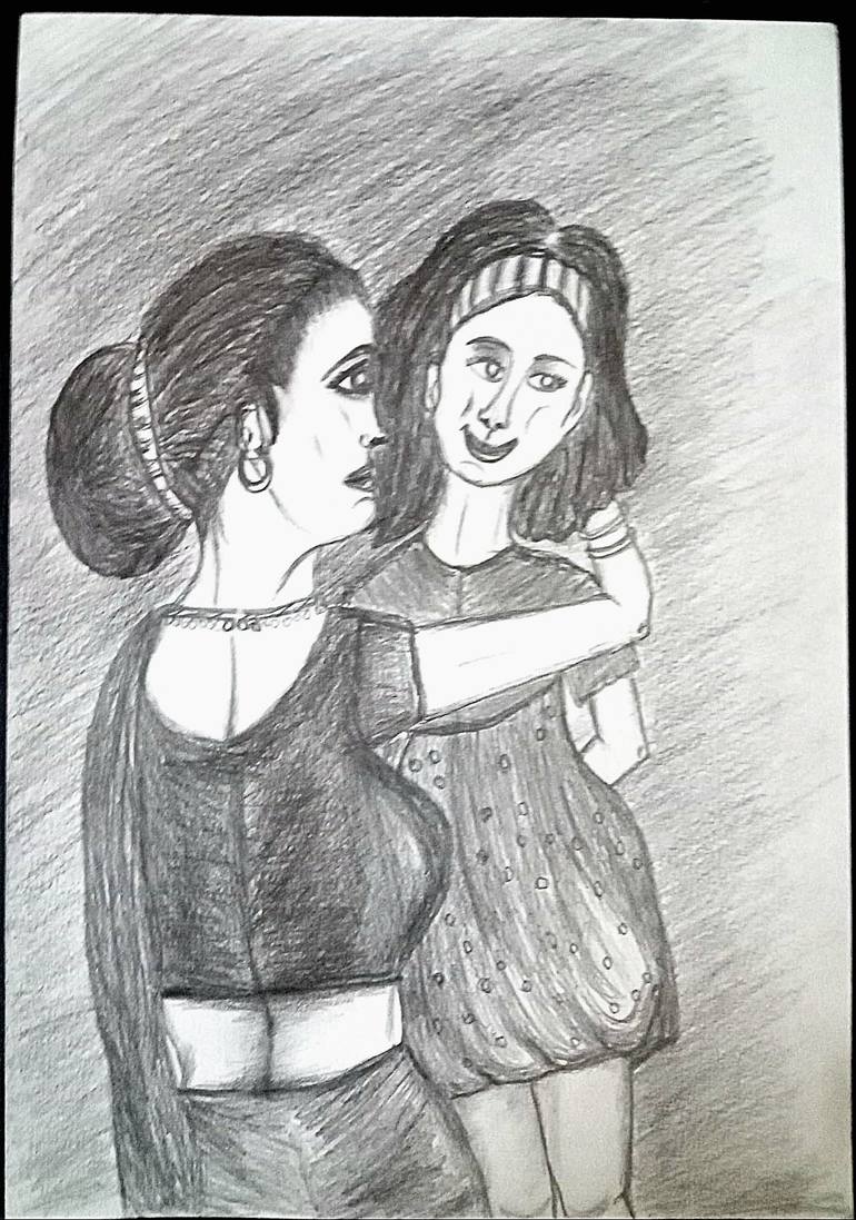 Original Classicism Love Drawing by Devattama Thakurta