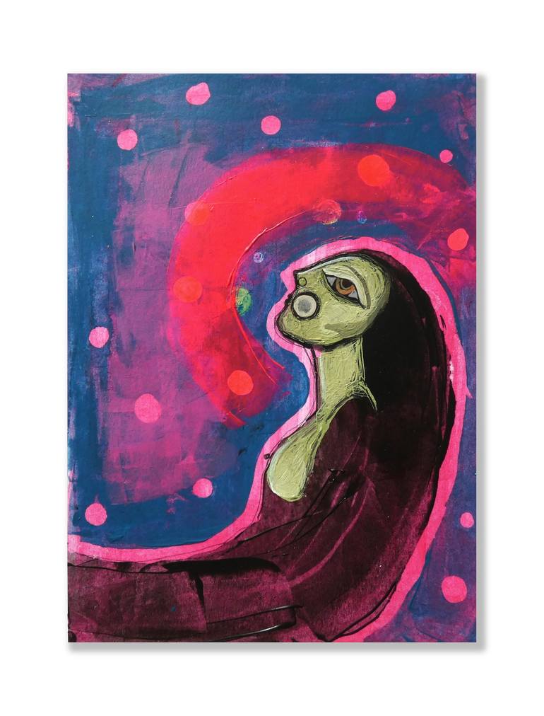 Original Expressionism Women Painting by Sara Rodighiero